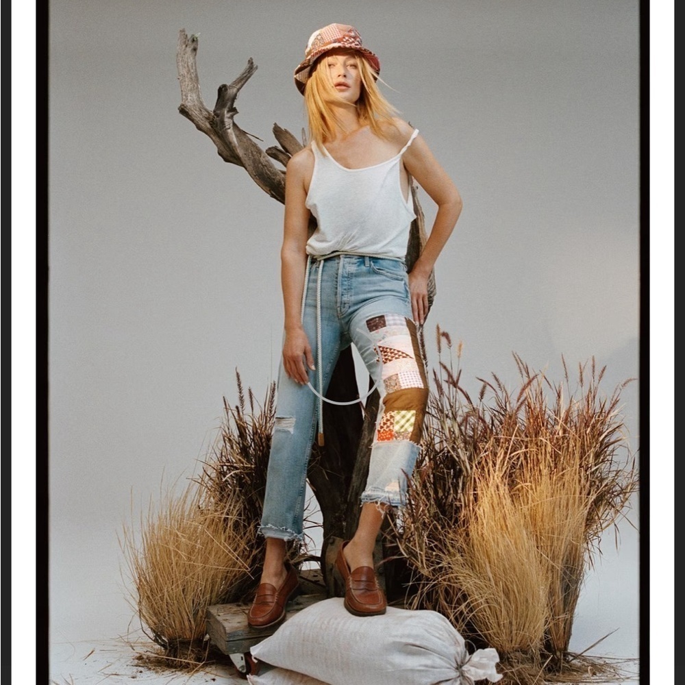 MOTHER X Carolyn Murphy Patchwork Tomcat Ankle Undone - Picture 3 of 12